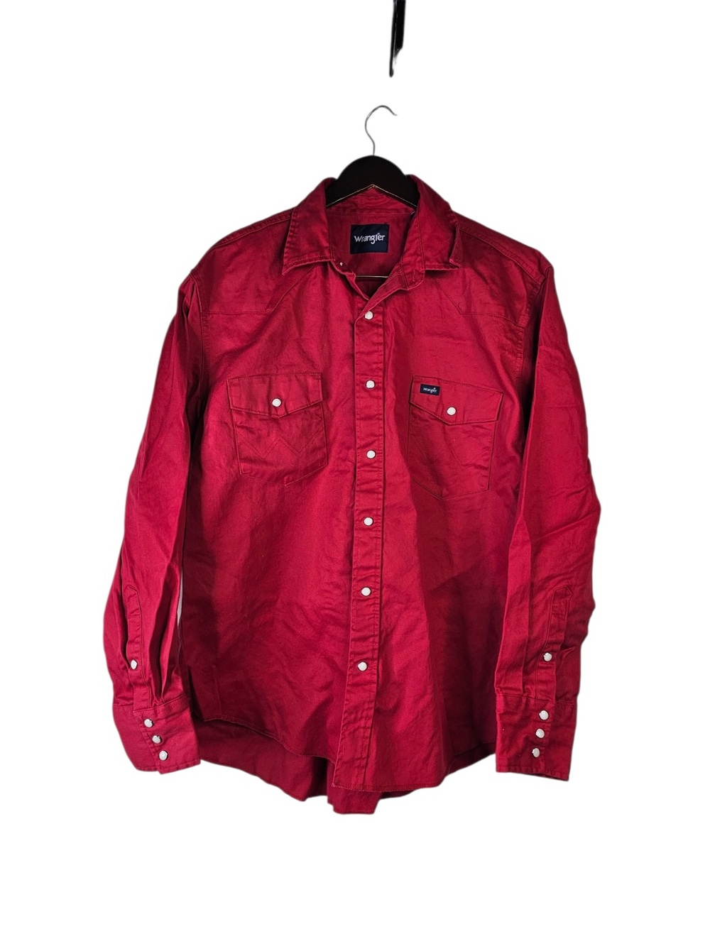 Wrangler Western Pearl Snap Shirt Red Long Sleeve - Men’s XL